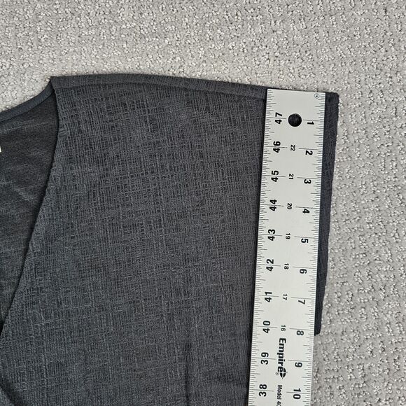 Madewell Faux Wrap Cross Front Flutter Sleeve Mini Dress Black Small Minimalist - Picture 11 of 12